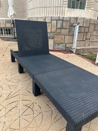 Tumbona de jardín negra