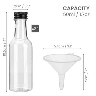 NUEVAS 48 mini botellas plástico con tapa 50ml