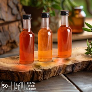 NUEVAS 48 mini botellas plástico con tapa 50ml