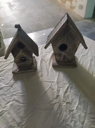 Casitas para pájaros de madera (2 unidades)