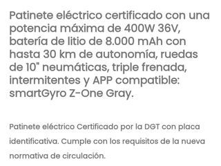 Patinete eléctrico SmartGyro Z-ONE