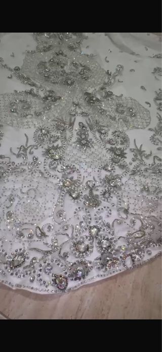 Vestido Novia Blanco Hecho a Mano Pedrería