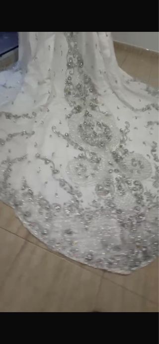 Vestido Novia Blanco Hecho a Mano Pedrería