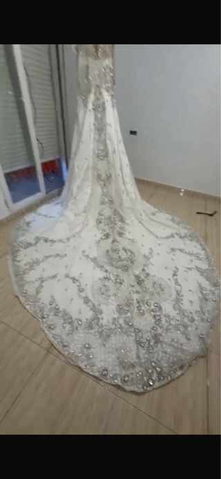 Vestido Novia Blanco Hecho a Mano Pedrería