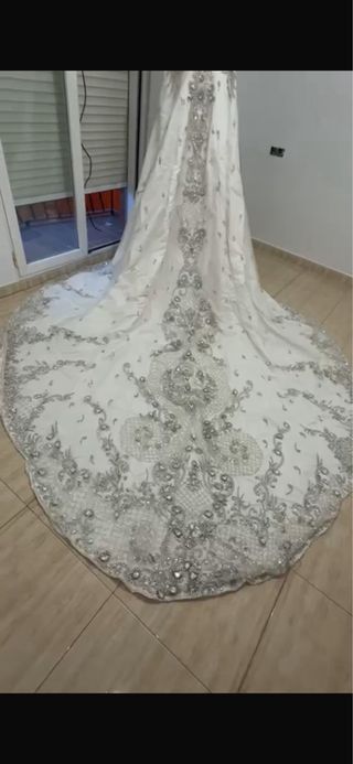 Vestido Novia Blanco Hecho a Mano Pedrería