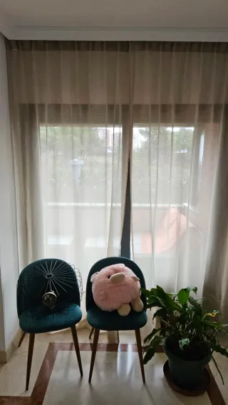 Cortina beige transparente