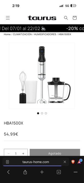 Batidora Taurus HBA1500X