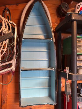 Estantería Barco Negro, Blanco y Azul