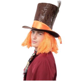 Sombrero Loco Marrón y Naranja Sombrerero Alicia