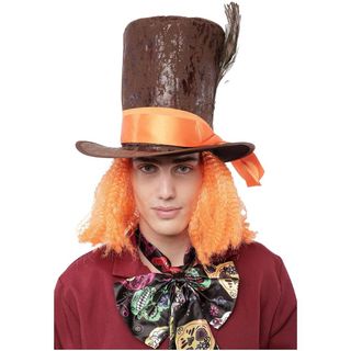 Sombrero Loco Marrón y Naranja Sombrerero Alicia