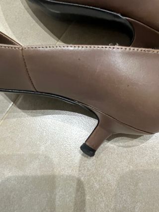 ZENDRA Zapatos Tacón Bajo Beige/Marrón