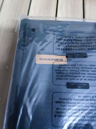 SONGMICS Puff Almacenaje 38 cm, Baúl de Almacenaje, Taburete Reposapiés, Negro LSF27B01