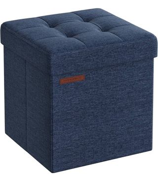 SONGMICS Puff Almacenaje 38 cm Azul