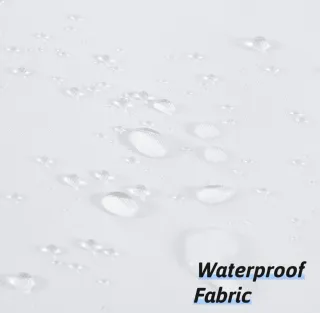 Cortina de ducha blanca de tela impermeable