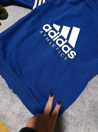 Sudadera Adidas Azul con Logo Talla 9-10 años