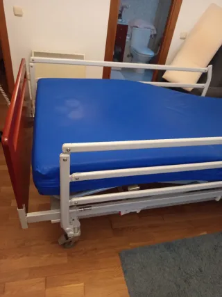 Cama geriátrica articulada con carro elevador