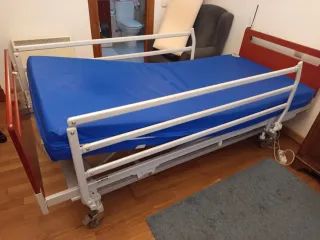 Cama geriátrica articulada con carro elevador