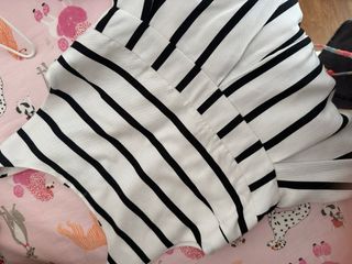 Vestido Mayoral Rayas Blanco y Negro Talla 10