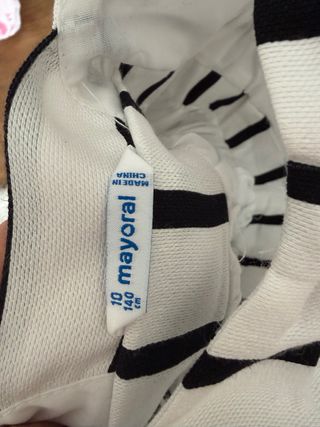 Vestido Mayoral Rayas Blanco y Negro Talla 10