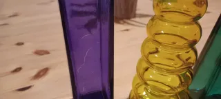 Set 4 bottiglie vintage colorate