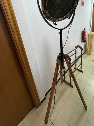 Lámpara Industrial Negra y Dorada