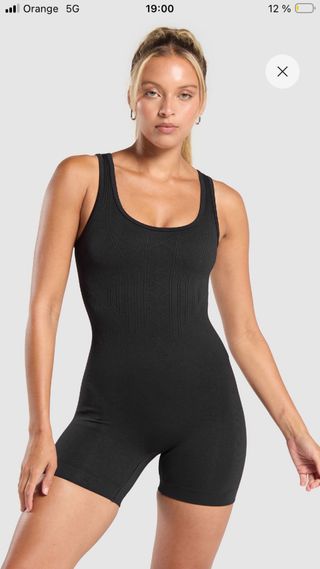 Body Mono short Gymshark Negro