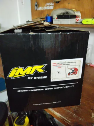 Casco Moto Infantil Rojo y Blanco