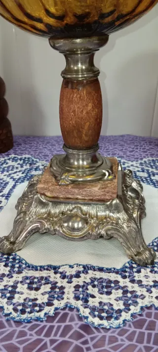 Lámpara de aceite siglo XIX francesa