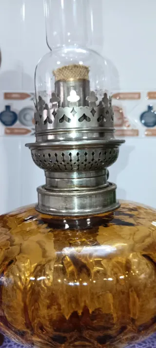 Lámpara de aceite siglo XIX francesa