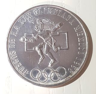 Rara moneta in argento 1968 Olimpiadi Mexico 22g