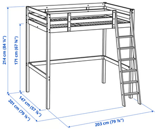 Cama alta IKEA STORÅ blanca 135