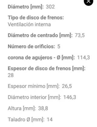 2 Discos Freno MOPAR Voyager Fiat Dodge Freemont