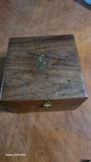 Bussola nautica C. Plath Hamburg in scatola di legno