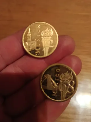 Medallas Juegos Olímpicos con baño de oro de 22 k