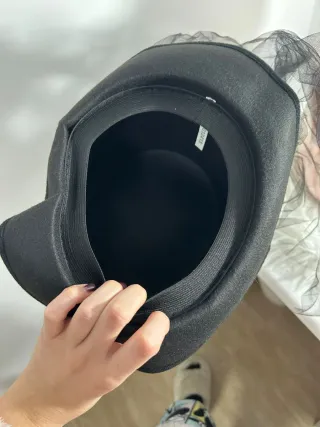 Sombrero Copa Victoriano Negro Plumas