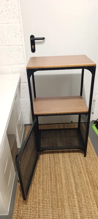 Mueble auxiliar salón metal y madera