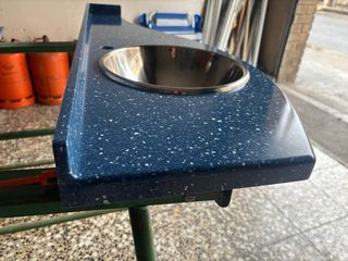 Encimera de baño Corian azul con lavabo