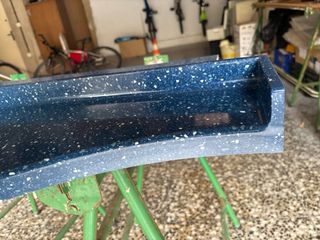 Encimera de baño Corian azul con lavabo