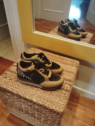 Blauer Mujer Piel Cuña Interna Beige/Marrón