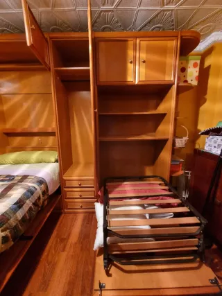 Mueble habitación 1 cama abatible, armario, esquin
