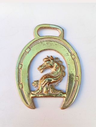 Insignias inglesas de hípica de latón