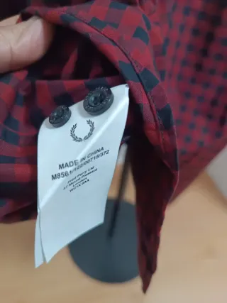 Camisa Fred Perry cuadros burdeos y negro