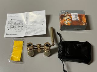 Mini binocolo da teatro 3x25 in metallo + manopola