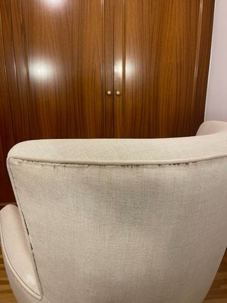 Butaca beige de tela