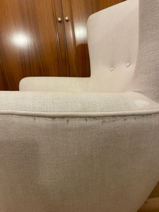 Butaca beige de tela