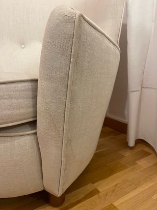 Butaca beige de tela