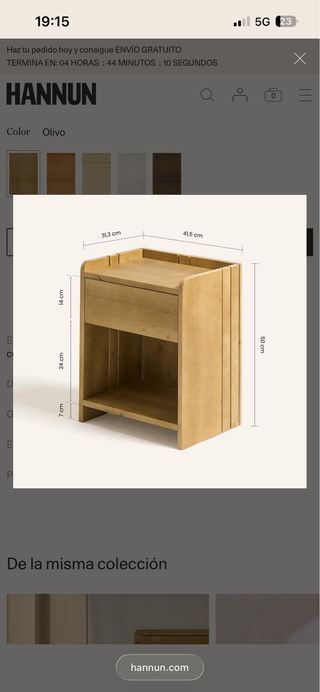 Mesitas de noche Hannun Carole madera