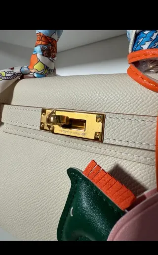 Bolso Hermes Kelly Mini Beige Multicolor