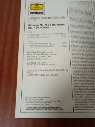 Vinilo Beethoven Sinfonía No.9 Karajan