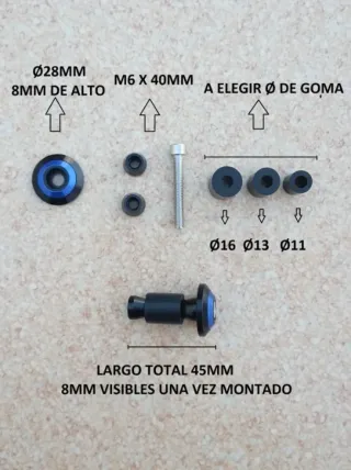 Pareja contrapesos / tapones moto azules
